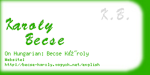 karoly becse business card